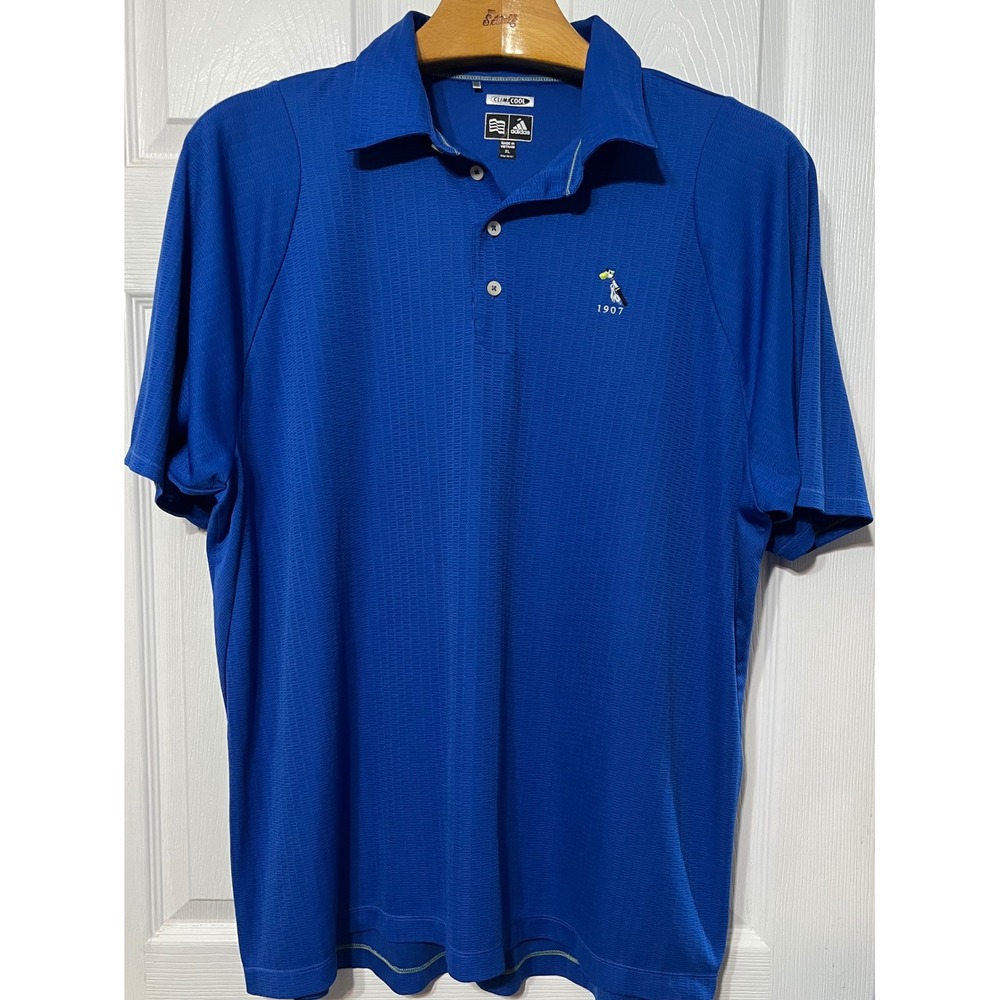 Adidas ClimaCool Golf Polo Shirt Mens XL Blue Knoxville TN Cherokee Country Club
